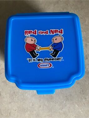 Vintage Kraft Cheese Singles Container Red and Ned Its My Cheese Promo Blue Box